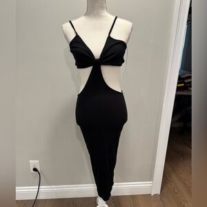 Fashion Nova Black Backless Dress